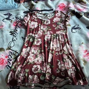 Joe Boxer Short Sleeve Red Floral Print Skater Dress size XL